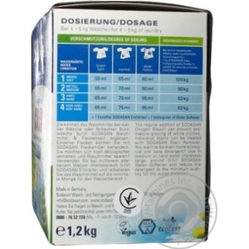 Powder-conditioning Sodasan for washing 1200g - buy, prices for MegaMarket - photo 3
