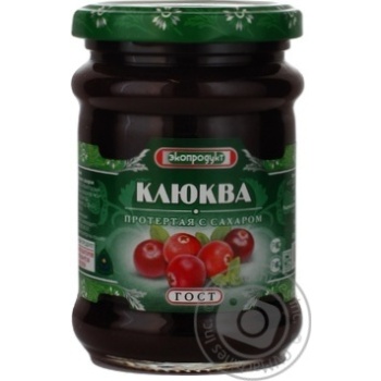 Журавлина протерта з цукром Екопродукт с/б 320г - купить, цены на - фото 1