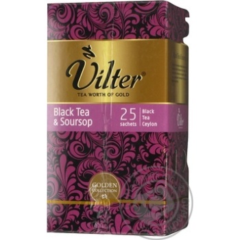 Black pekoe tea Vilter with Soursop Ceylon 25x2g teabags - buy, prices for NOVUS - photo 3