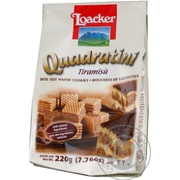 Waffles Loacker Quadratini tiramisu 220g Italy