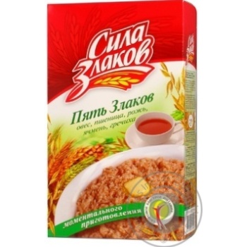 Пластівці Сила Злаків 5 Злаків овес пшениця жито ячмінь гречка 400г Росія - купити, ціни на NOVUS - фото 1