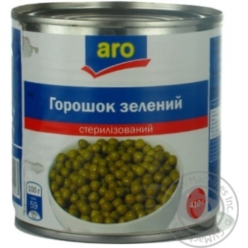 Горошок зелений Aro консервований 420г - купити, ціни на - фото 12