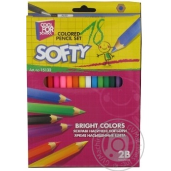 Pencil Cool for school Softy 18colors 18pcs - buy, prices for MegaMarket - photo 2