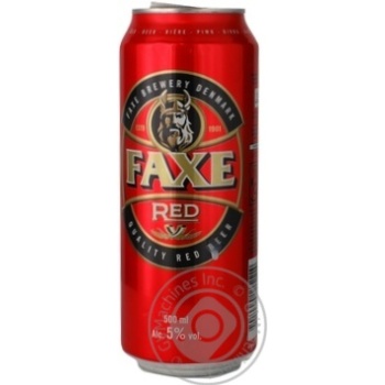 Malt beer Faxe Red can 5%alc 500ml Denmark