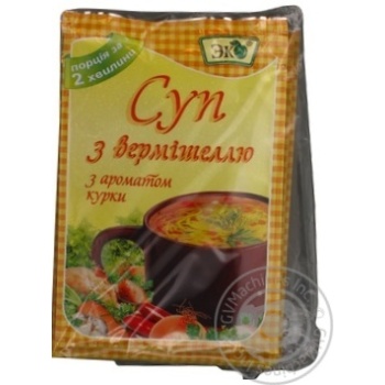 Суп з вермішеллю курячий Еко 18г купить, цены на МегаМаркет - фото 1