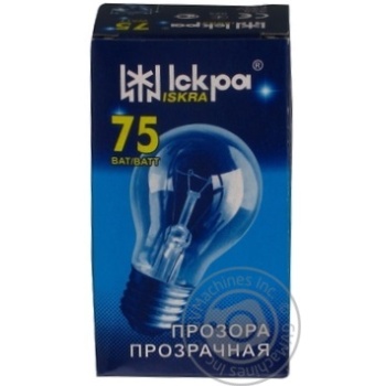 Лампа ЛЗП Іскра А55 230В 75Вт Е27 пр купить, цены на МегаМаркет - фото 1