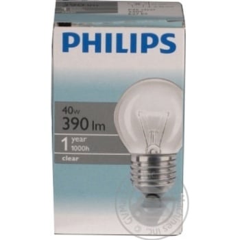 Лампа накаливания Philips Stan 40W E27 230V P45 CL 1CT/10X10F - купить, цены на NOVUS - фото 2