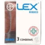 Презервативи Lex Ribbed ребристі латексні з накопичувачем і силіконовою змазкою 3шт
