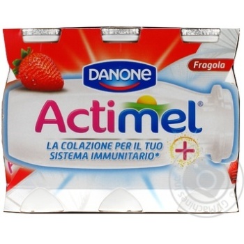 Продукт кисломолочний Danone Actimel Полуниця 1,5% 6*100г купити, ціни на МегаМаркет - фото 1