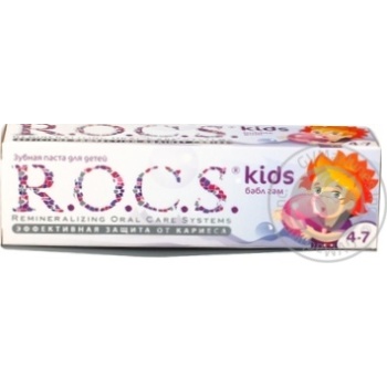 Зубна паста R.O.C.S. для дітей бабл гам 45г купити, ціни на МегаМаркет - фото 1