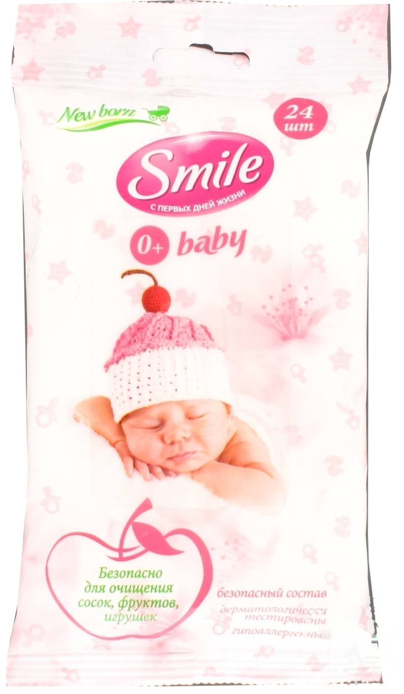 

Салфетки влажные Smile Baby Newborn 24шт