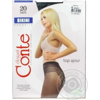 Колготки жіночі Conte Bikini 20ден р.4 Grafit - купити, ціни на ULTRAMARKET - фото 3