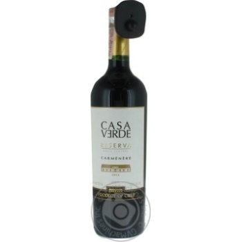 Wine carmener Casa verde red dry 13.5% 750ml glass bottle Chili - buy, prices for MegaMarket - photo 1