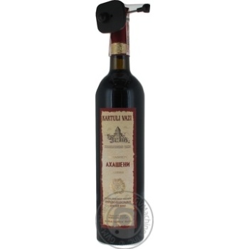 Wine saperavi Kartuli vazi Ahasheni red semisweet 11% 750ml glass bottle Georgia - buy, prices for MegaMarket - photo 1