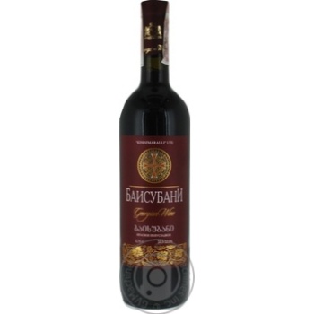 Wine Baisubany red semisweet 10.5-12.5% 750ml glass bottle Georgia - buy, prices for MegaMarket - photo 1