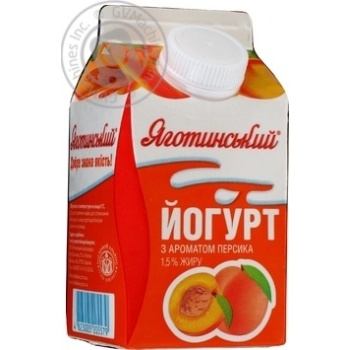 Йогурт Яготинський з ароматом персика 1,5% 450г купити, ціни на МегаМаркет - фото 1