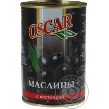 Маслины Оскар черные с косточкой 432мл купить, цены на МегаМаркет - фото 1