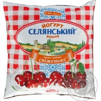 Йогурт Селянський Вишня питний 2,5% 400г купити, ціни на МегаМаркет - фото 1