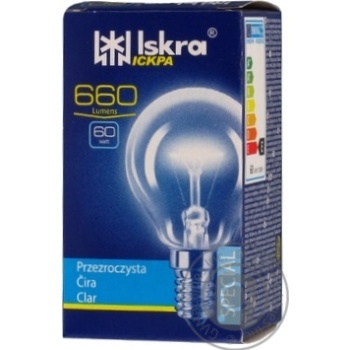 Лампа ЛЗП Іскра PS45 230B 60Вт Е14 пр Т х100 купити, ціни на МегаМаркет - фото 1