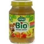 Пюре Ovko Bio персик и банан 190г