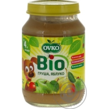 Ovko for children from 4 months with pear-apple puree 190g - buy, prices for MegaMarket - photo 1