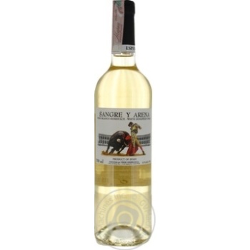 Вино Sangre Y Arena Blanco Semidulce белое полусладкое 11% 0,75л - купить, цены на Ашан - фото 1