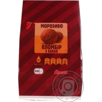 Мороженое Auchan пломбир с какао 600г - купить, цены на Auchan - фото 2