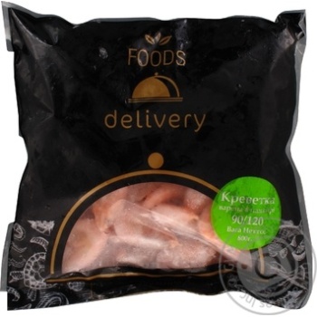 Креветки Foods Delivery в панцирі преміум варено-морожені 90/120 800г купити, ціни на МегаМаркет - фото 1