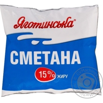 Сметана Яготинська 15% 400г купити, ціни на МегаМаркет - фото 1