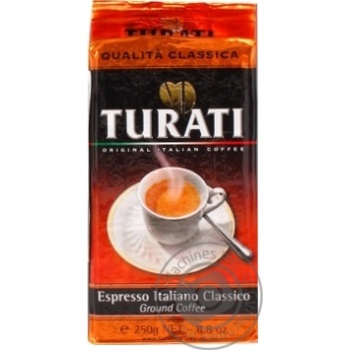 Кава Turati Espresso Classica смаж. мелена 250г купити, ціни на МегаМаркет - фото 1