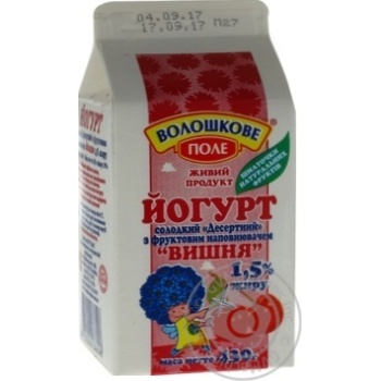 Voloshkove pole cherry yogurt 1.5% 430g - buy, prices for MegaMarket - photo 4