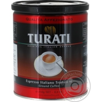Кава Turati Espresso Affezionato смаж. мелена ж/б 250г купити, ціни на МегаМаркет - фото 1