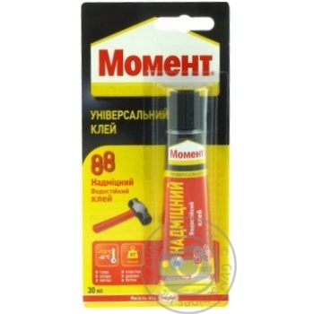 Клей Момент 88 сверхпрочный 30мл купить, цены на МегаМаркет - фото 1