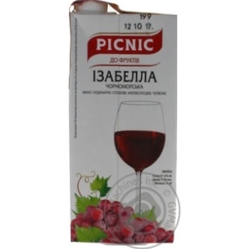 Picnic Isabella Chornomorska red semi-sweet wine 13% 1l - buy, prices for MegaMarket - photo 6