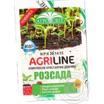 Добриво Агросвіт Розсада кристалічне 30г - купити, ціни на NOVUS - фото 1