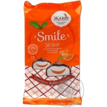 Jaco Smile Marshmallow with orange filling in glaze 215g - buy, prices for MegaMarket - photo 1