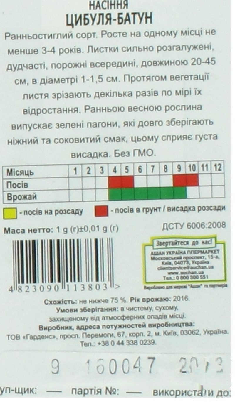 

Семена Каждый День Лук-батун 1г