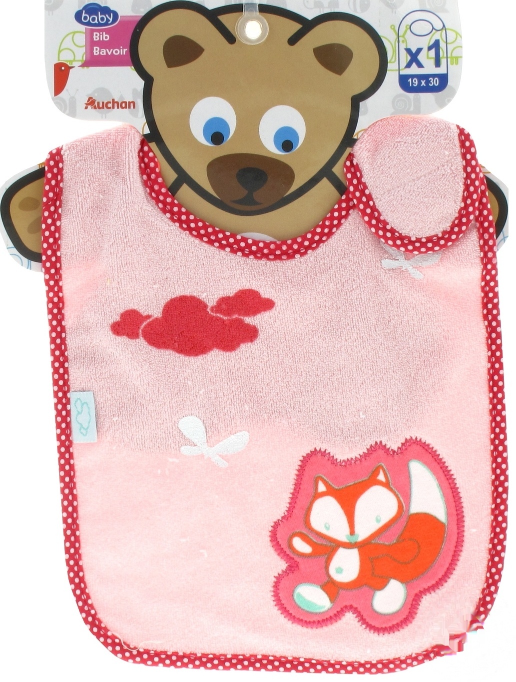 

Слюнявчик Auchan Baby махровый 19*43см