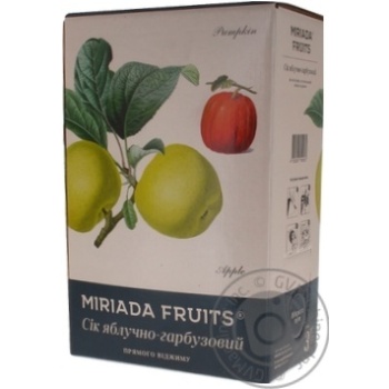 Сок Miriada Fruits Яблочно-тыквенный 3л - купить, цены на МегаМаркет - фото 2