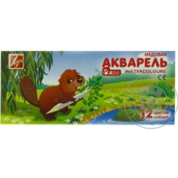 Акварель Луч Зоо міні 12 кольорів картон. Коробка 42 шт/уп 19С12 купить, цены на МегаМаркет - фото 1
