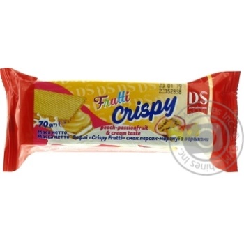 Вафлі Домашнє свято Crispy Frutti смак персик маракуї з вершками 70г купити, ціни на МегаМаркет - фото 2