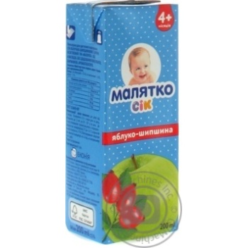 Сок Малятко яблоко-шиповник 200мл купить, цены на МегаМаркет - фото 1