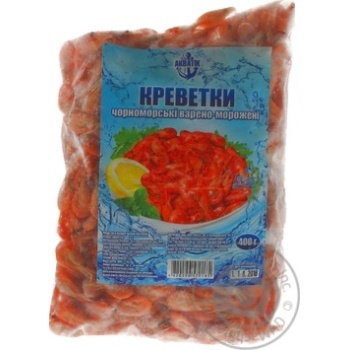 Seafood shrimp Aquatik frozen 400g - buy, prices for MegaMarket - photo 1