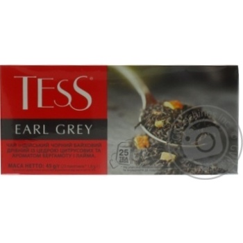 Чай чорний Tess Earl Grey з бергамотом і цедрою цитрусів 25шт 2г купити, ціни на МегаМаркет - фото 3