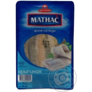 Філе оселедця Санта Бремор Матіас делікатесне оригінальне 250г купити, ціни на МегаМаркет - фото 1