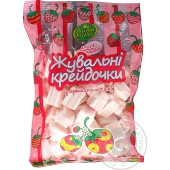 Зефір Лісова казка Жувальні крейдочки жувальний з ароматом полуниці 200г купити, ціни на МегаМаркет - фото 1