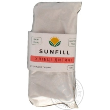 Хлібці Sunfill 100 г Дитячі б/глютену купити, ціни на МегаМаркет - фото 2