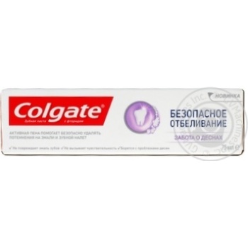 Зубная паста Colgate Безопасное отбеливание Забота о деснах с фторидом 75мл купить, цены на МегаМаркет - фото 6
