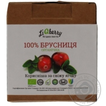 Паста LiQberry з ягід брусниці 550г купити, ціни на МегаМаркет - фото 1