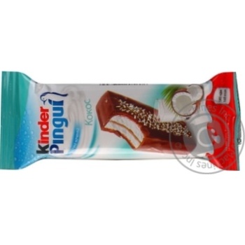 Тістечко Kinder Pingui бісквітне кокос 30г купити, ціни на МегаМаркет - фото 1